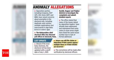 राज्याचे मुख्य निवडणूक कार्यालय जिल्हा निवडणूक अधिकाऱ्यांना विरोधी मतदार यादीतील तक्रारींची चौकशी करण्यास सांगत आहे