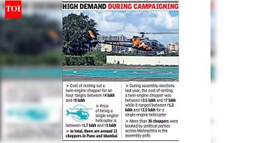 महामंडळाच्या निवडणुका जवळ आल्याने राजकीय पक्षांच्या हेलिकॉप्टरचे बुकिंग वाढले आहे