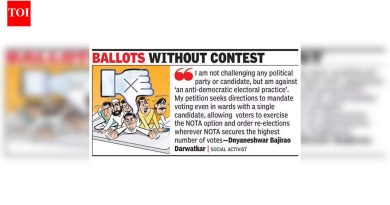 पुणे कार्यकर्त्याची जनहित याचिका एकमेव वैध उमेदवारांच्या बिनविरोध विजयावर प्रश्न करते, नोटा दुर्लक्षित