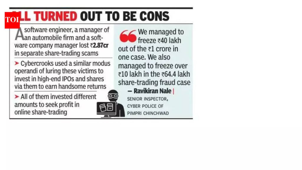 शेअर-ट्रेडिंग घोटाळ्यात सायबर चोरट्यांनी 3 कोटी रुपयांची फसवणूक केली